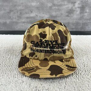 VINTAGE LEVI GARRETT CHEWING TOBACCO MESH SNAPBACK TRUCKER HAT OSFA CAMO CAP